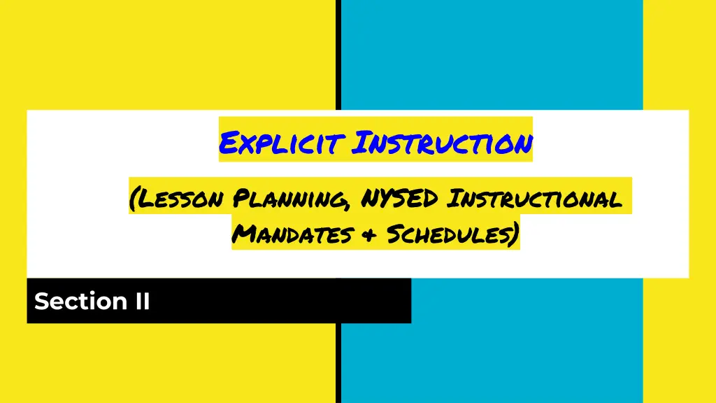 explicit instruction
