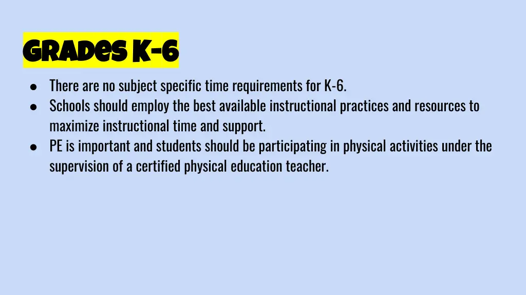 grades k grades k 6 6 there are no subject