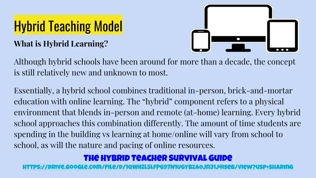 hybrid teaching model what is hybrid learning