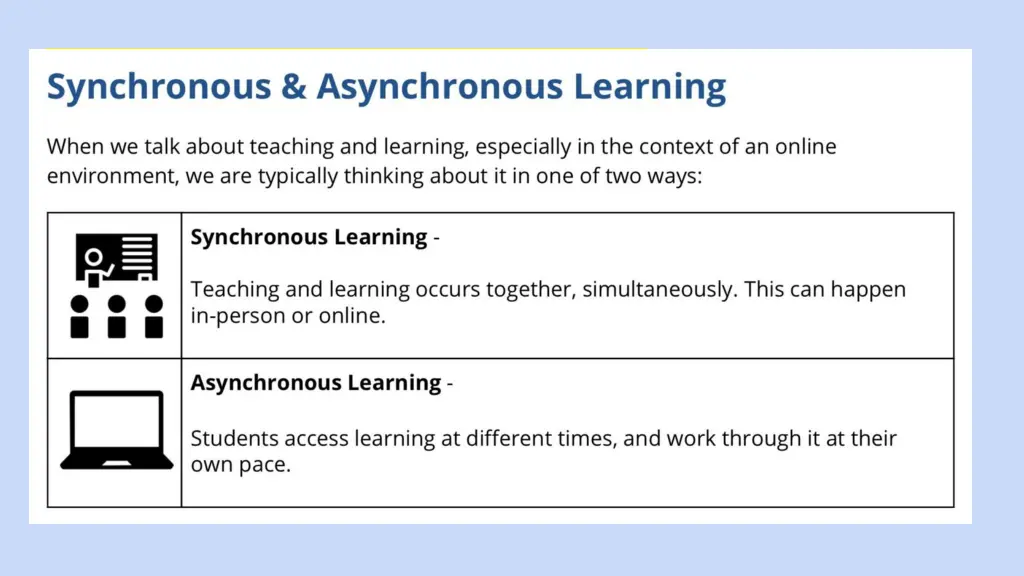 synchronous asynchronous instruction