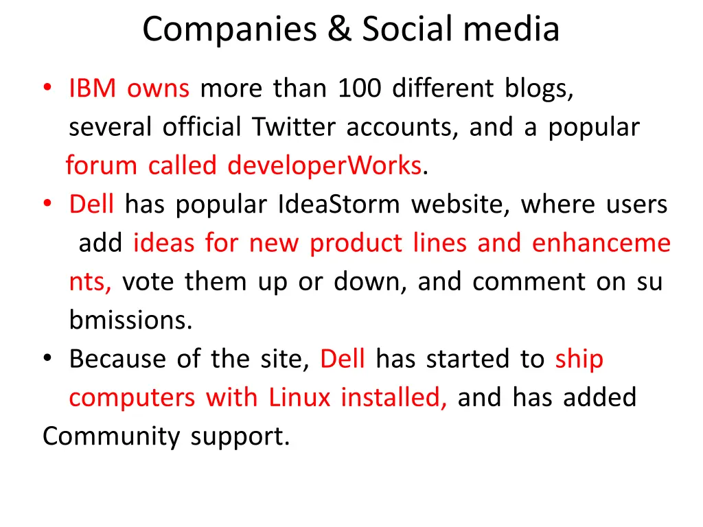 companies social media