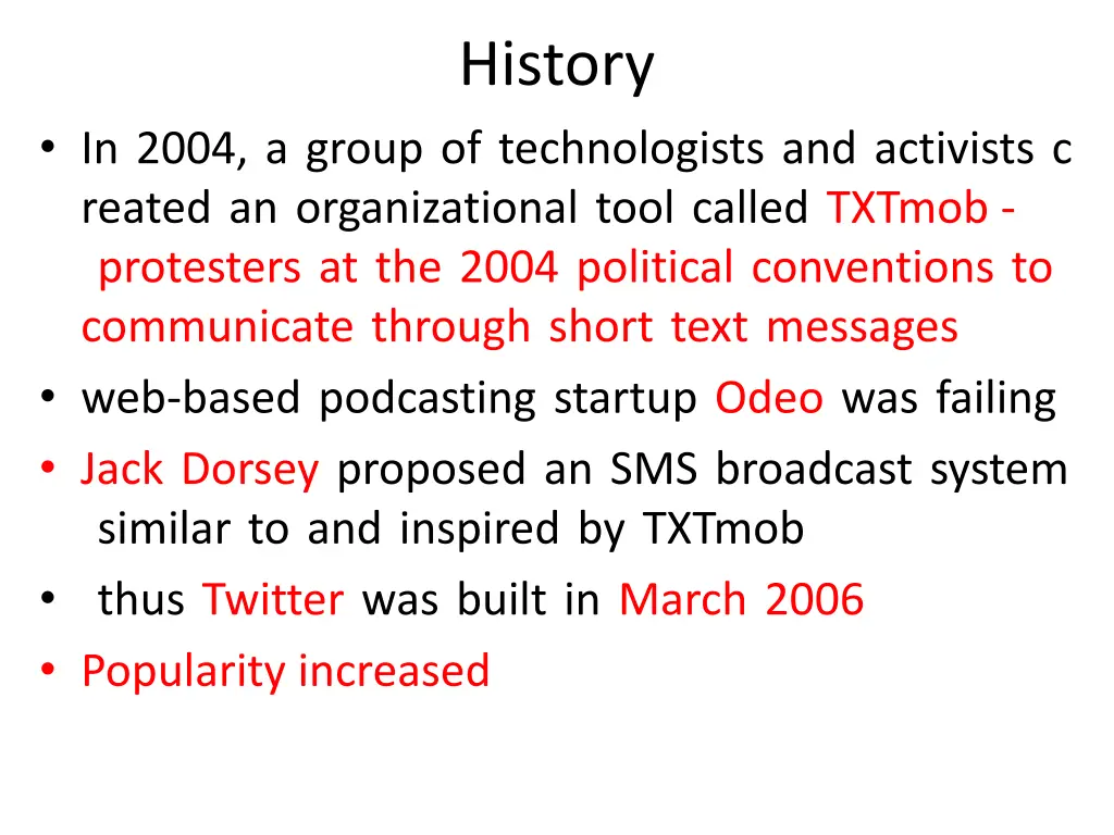 history
