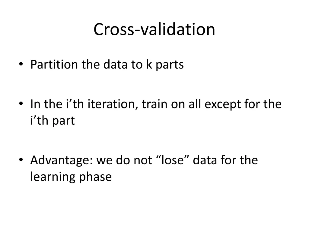 cross validation