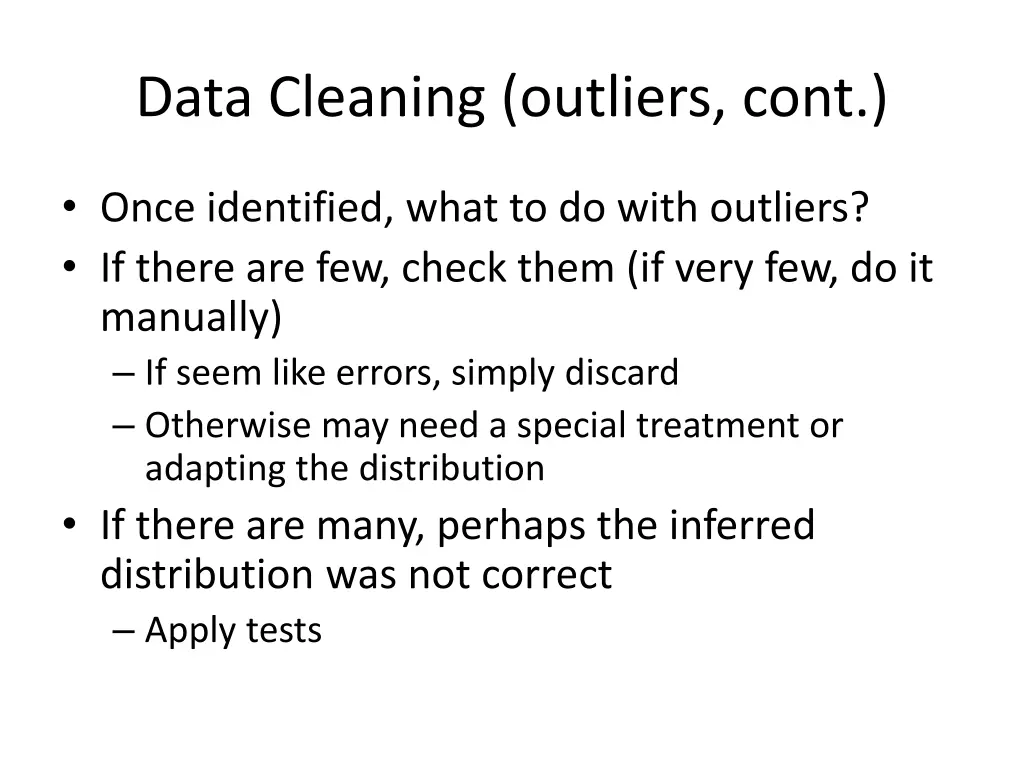 data cleaning outliers cont