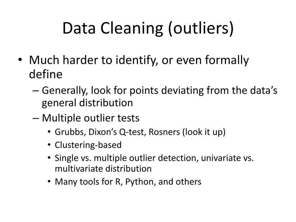 data cleaning outliers