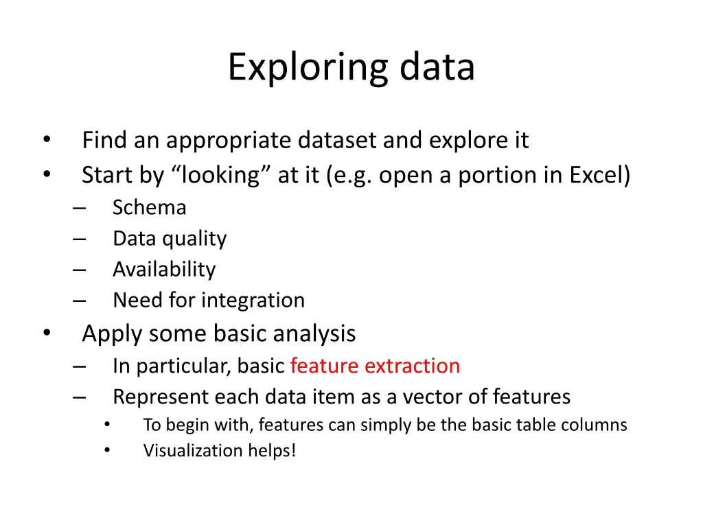 exploring data