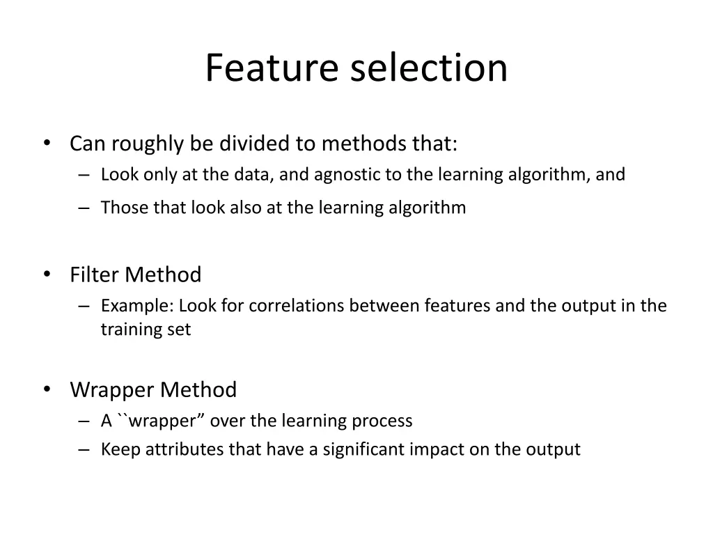 feature selection