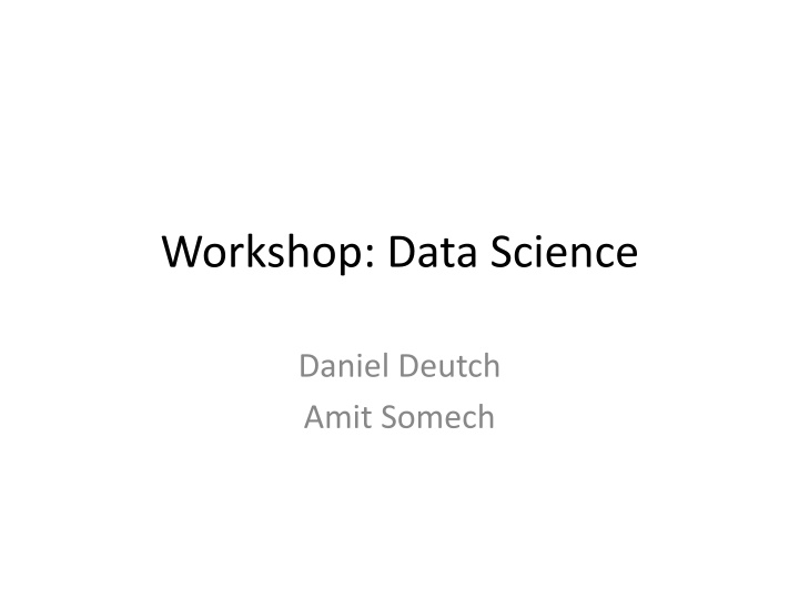 workshop data science