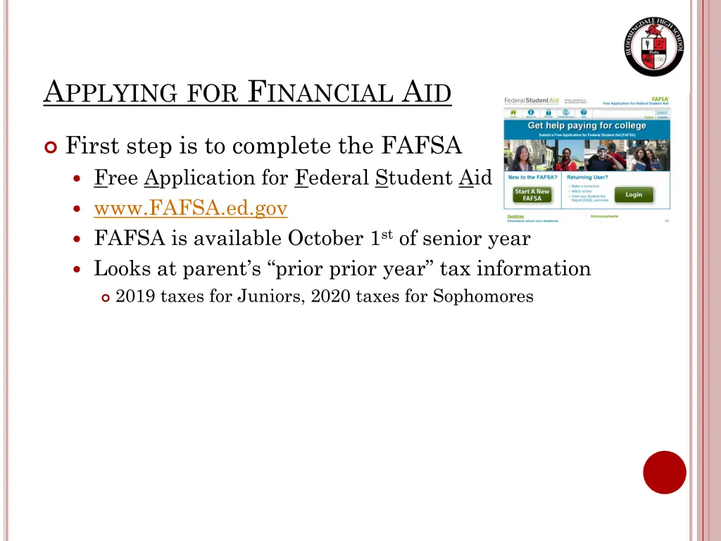 a pplying for f inancial a id