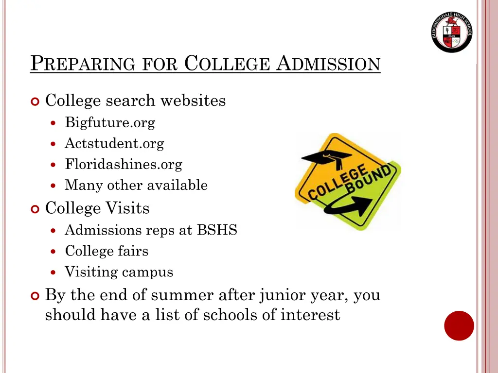 p reparing for c ollege a dmission 1
