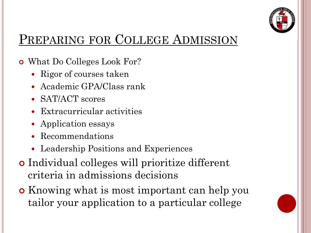 p reparing for c ollege a dmission 3