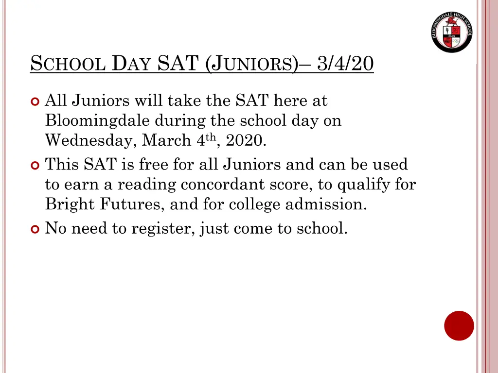 s chool d ay sat j uniors 3 4 20