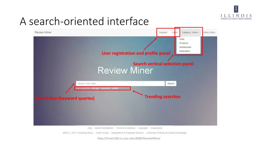 a search oriented interface