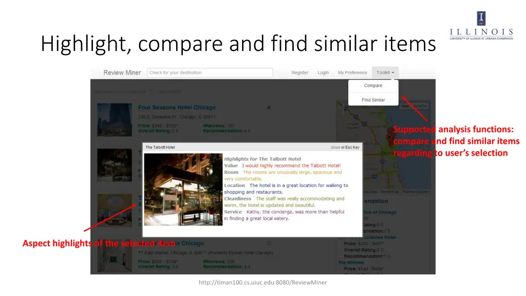 highlight compare and find similar items