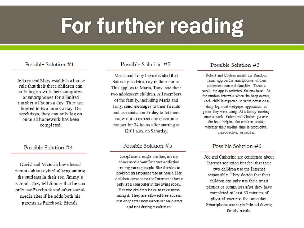 for further reading 1