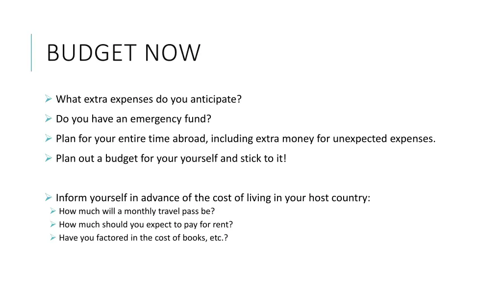 budget now