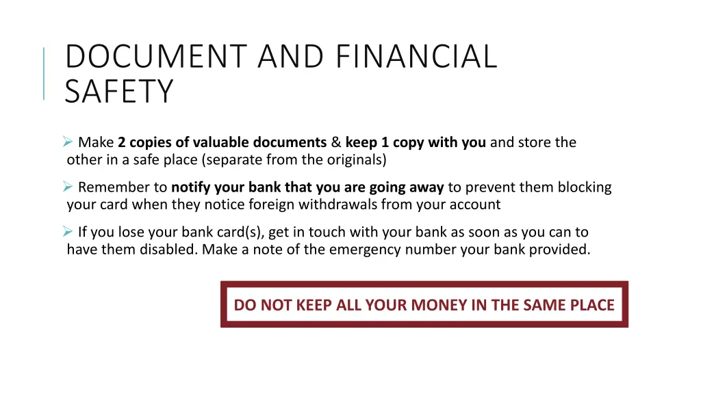 document and financial safety