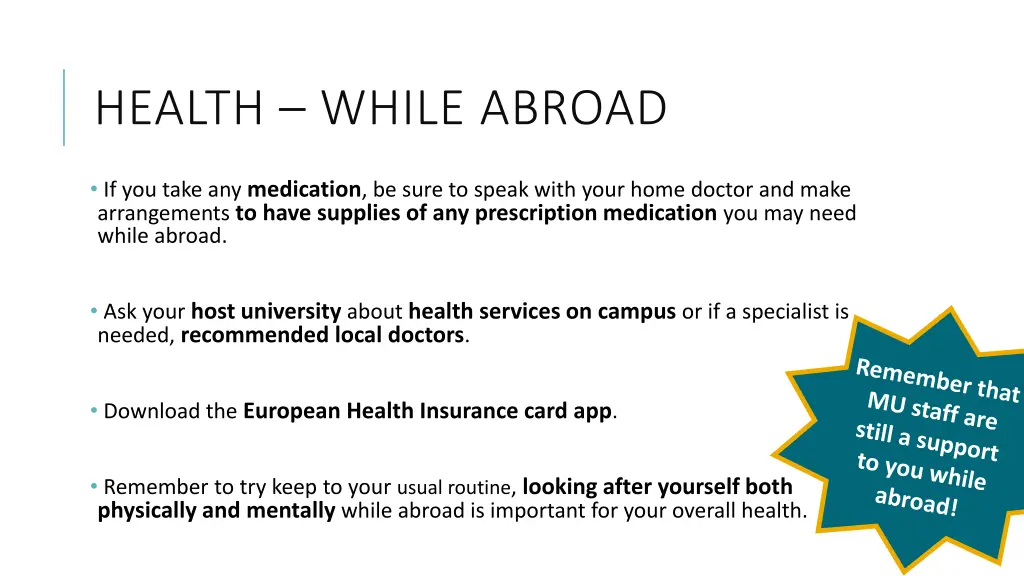 health while abroad