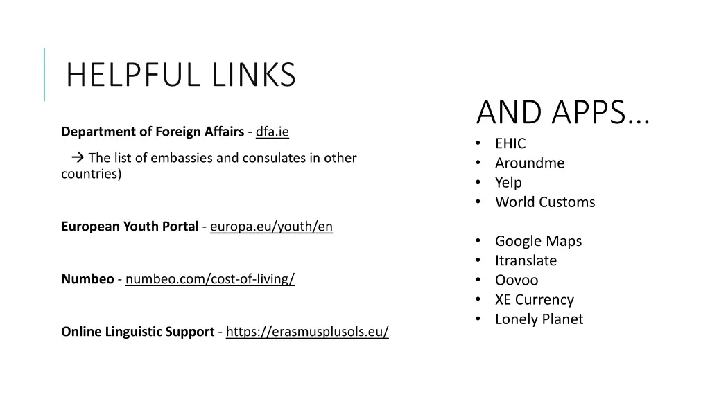 helpful links