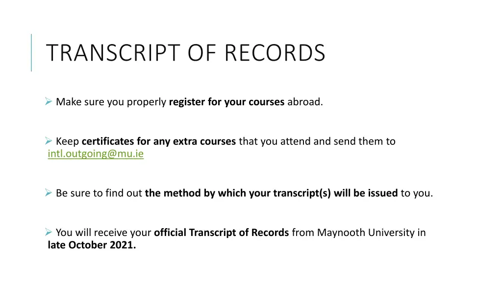 transcript of records