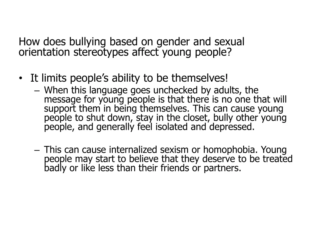 how does bullying based on gender and sexual