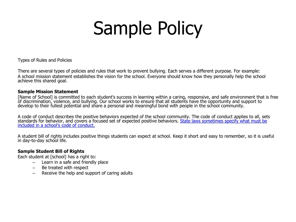 sample policy