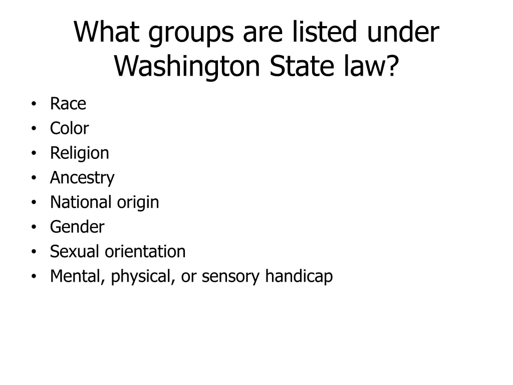 what groups are listed under washington state law