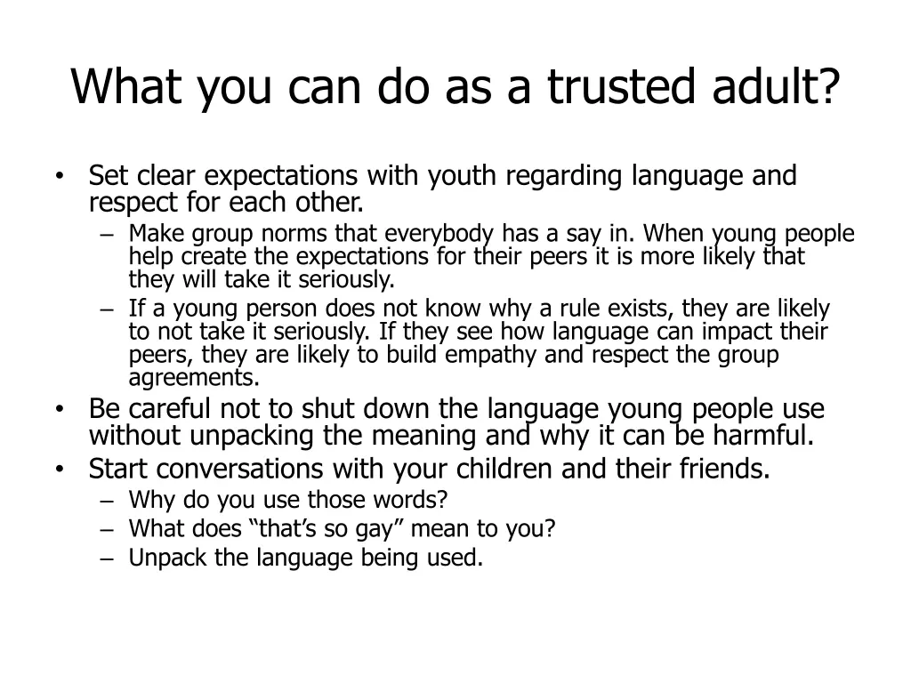 what you can do as a trusted adult