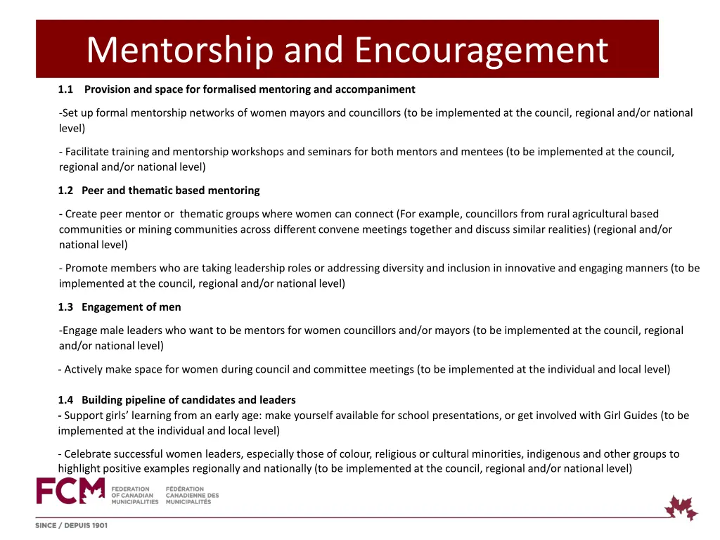 mentorship and encouragement