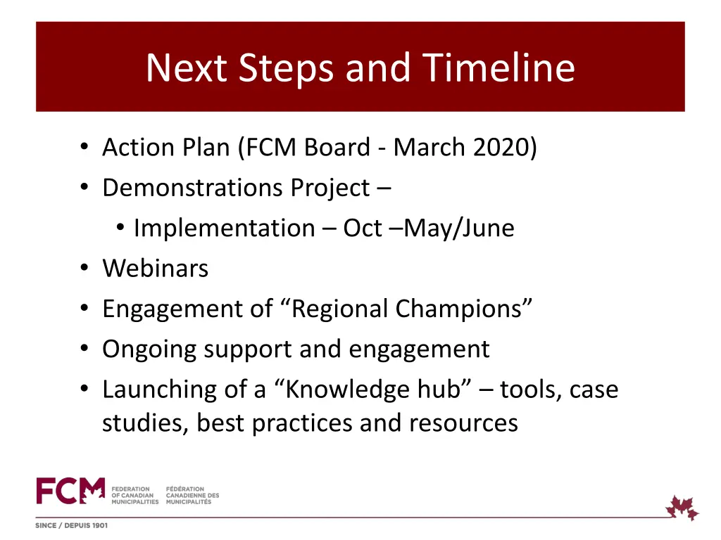 next steps and timeline
