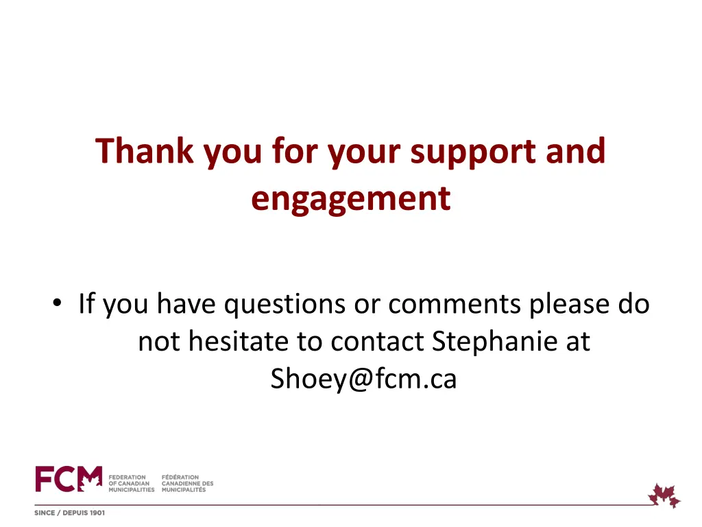 thank you for your support and engagement
