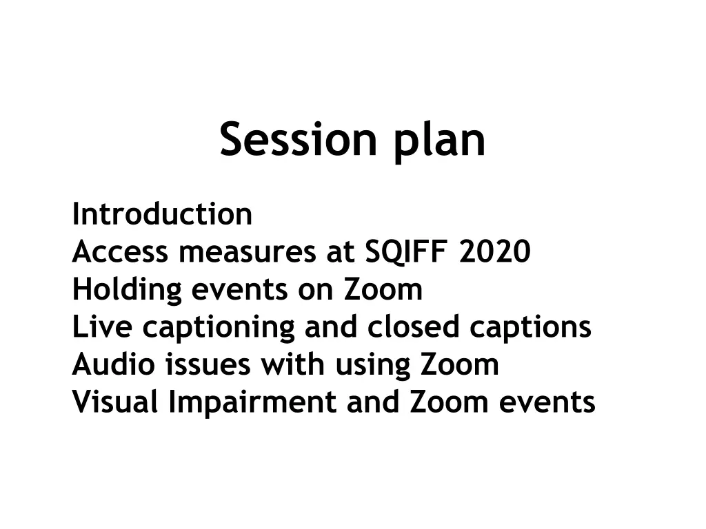 session plan