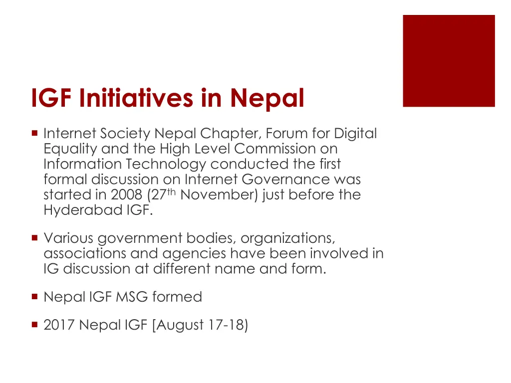 igf initiatives in nepal