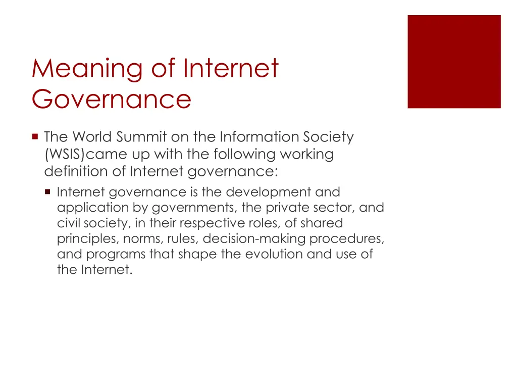 meaning of internet governance