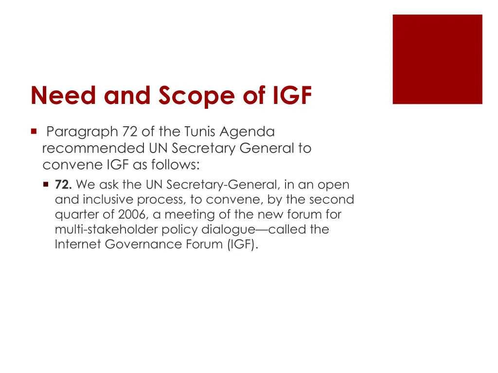 need and scope of igf