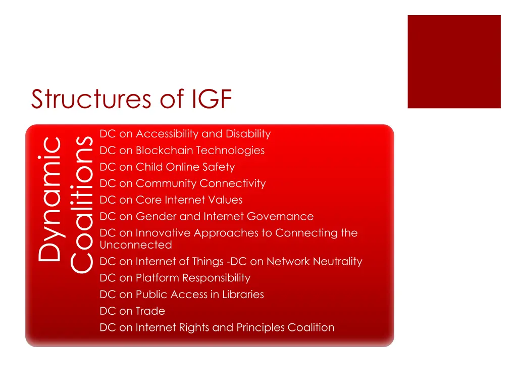 structures of igf dynamic dc on internet