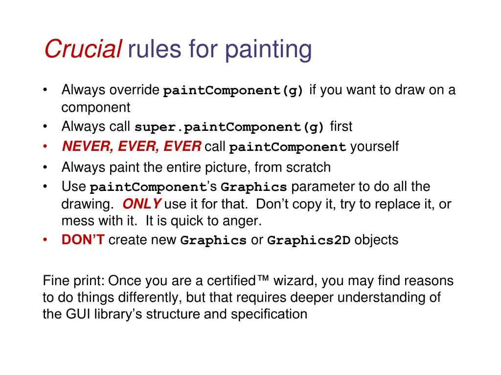 crucial rules for painting