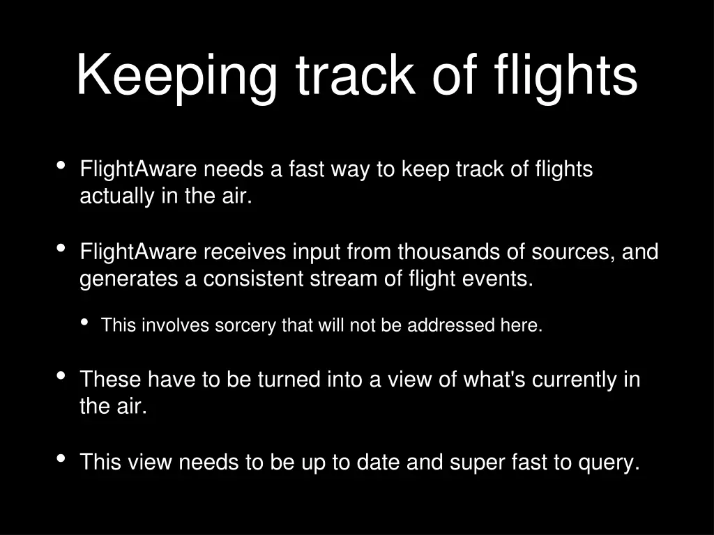 keeping track of flights