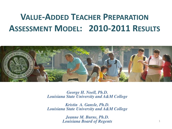v alue a dded t eacher p reparation a ssessment