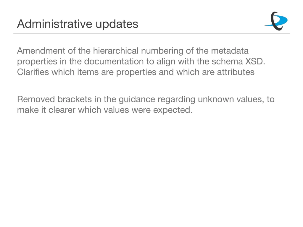 administrative updates