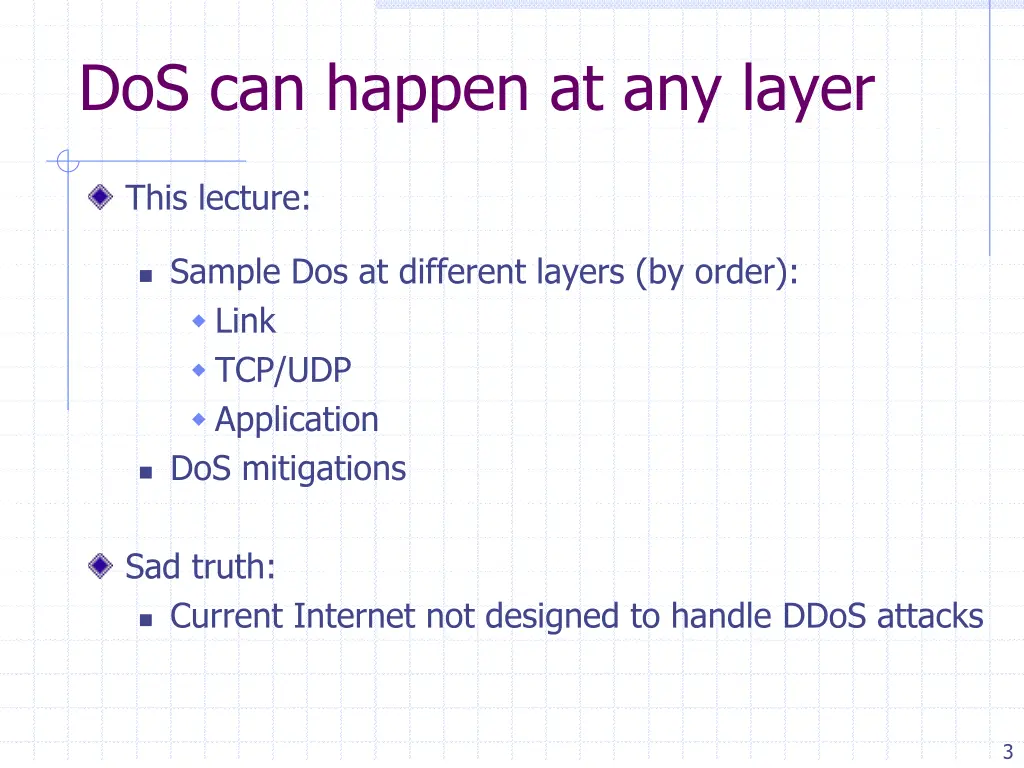 dos can happen at any layer