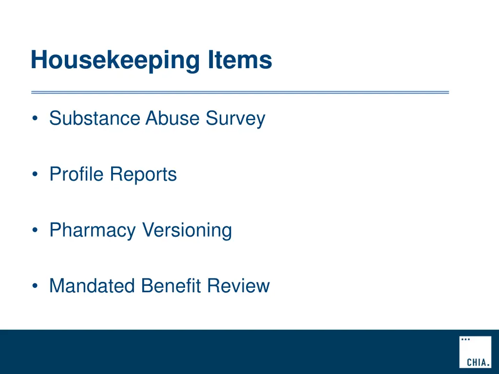 housekeeping items