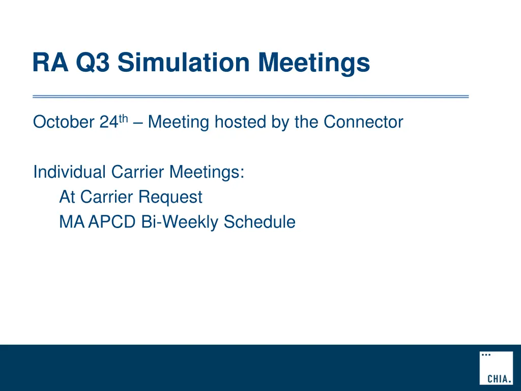 ra q3 simulation meetings