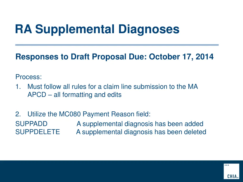 ra supplemental diagnoses