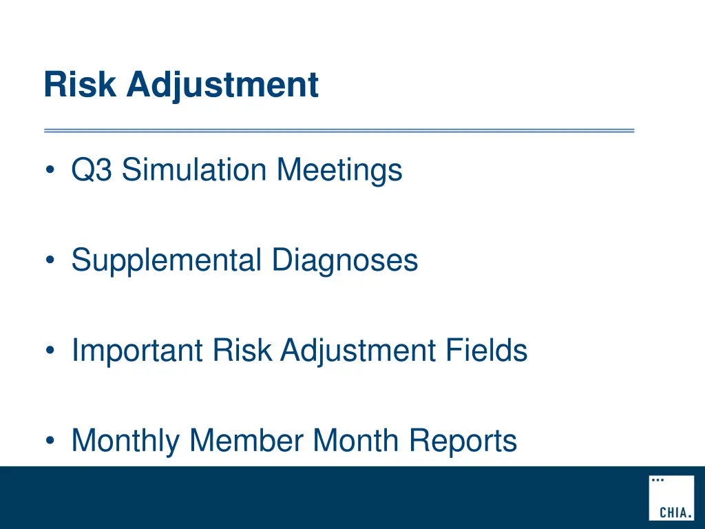 risk adjustment