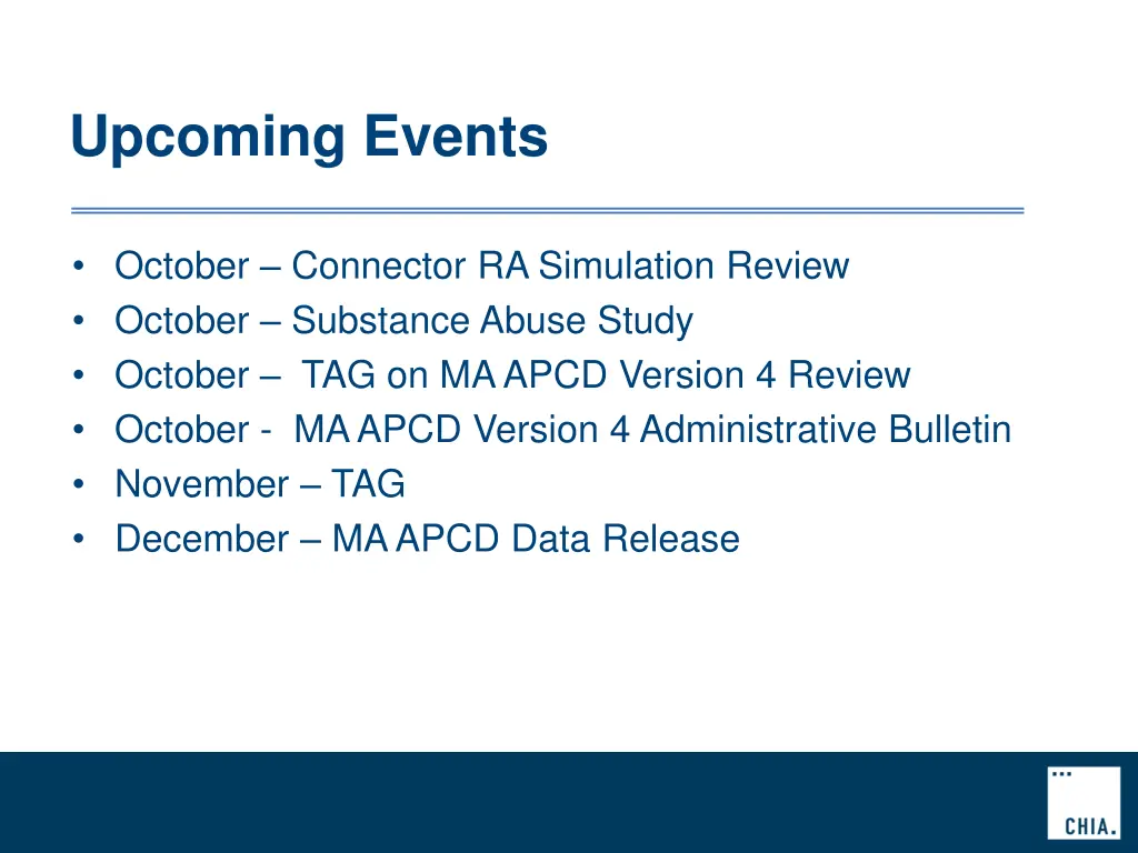 upcoming events