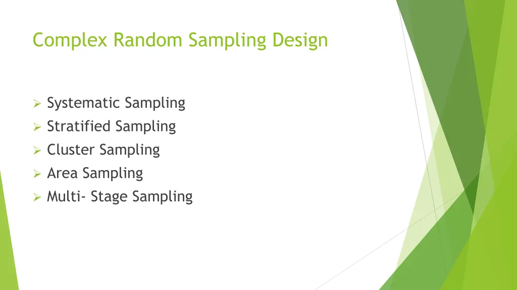 complex random sampling design