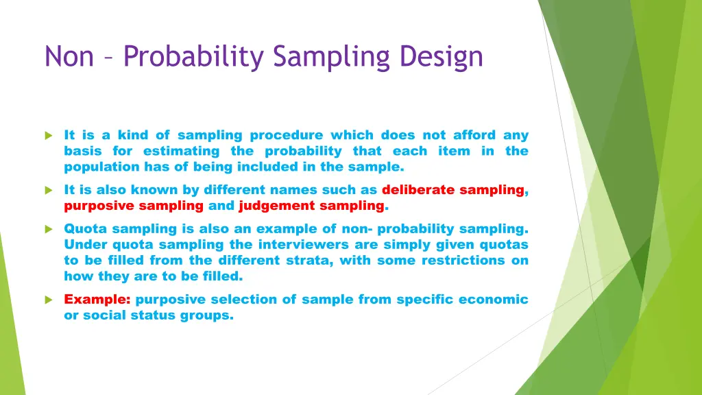 non probability sampling design
