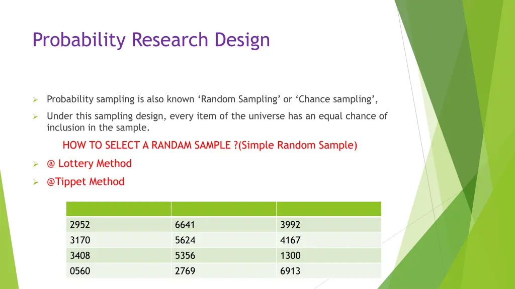 probability research design