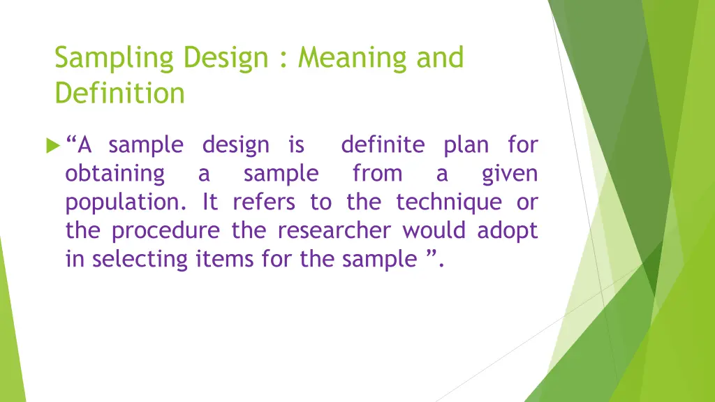 sampling design meaning and definition
